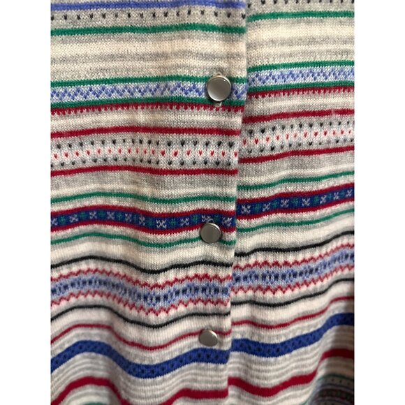 Talbots Womens Striped Cardigan Sweater L - Picture 4 of 6